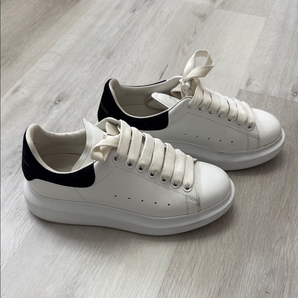Alexander McQueen White and Black Sneakers Minimalist Design